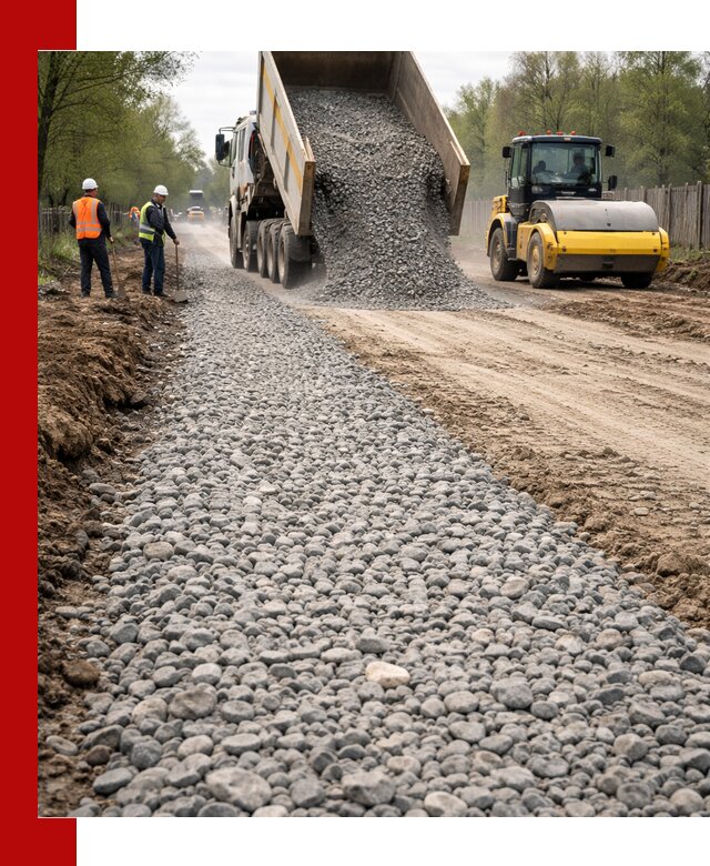 Доставка щебня для отсыпки дорог в Сыктывкаре высокого качества