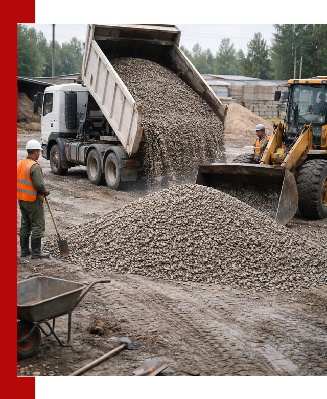 Мытый гравий с доставкой в Сыктывкаре от карьера до участка