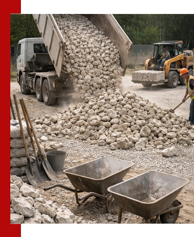 Доставка и продажа бутового известнякового камня в Сыктывкаре