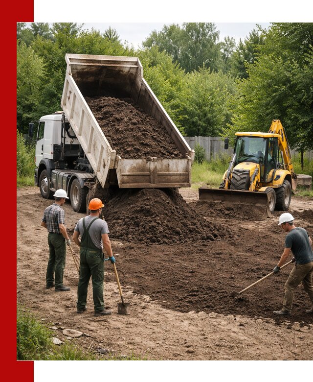 Доставка и укладка грунта для выравнивания участка в Сыктывкаре