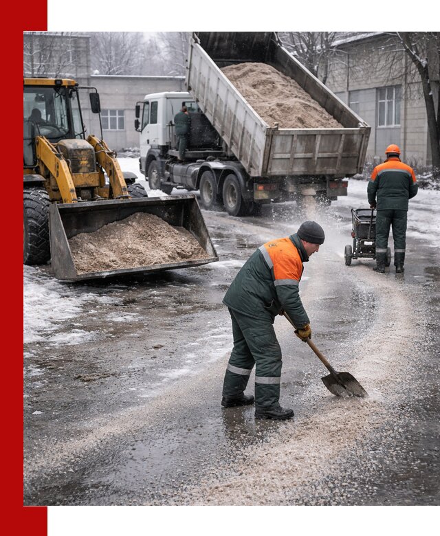 Реагент против гололеда с доставкой и нанесением в Сыктывкаре