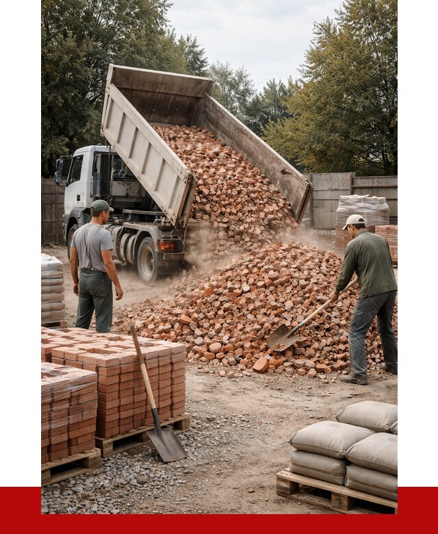 Бой кирпича в Сыктывкаре с доставкой от 4331 руб/куб | ПРОНЕРУДСкт