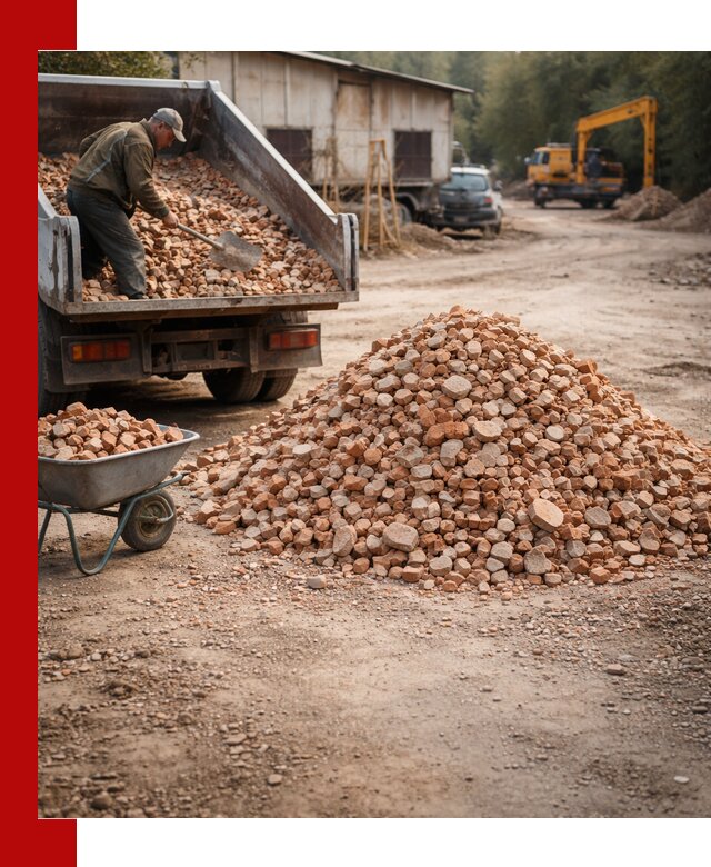 Доставка и подушка из боя кирпича с разгрузкой в Сыктывкаре