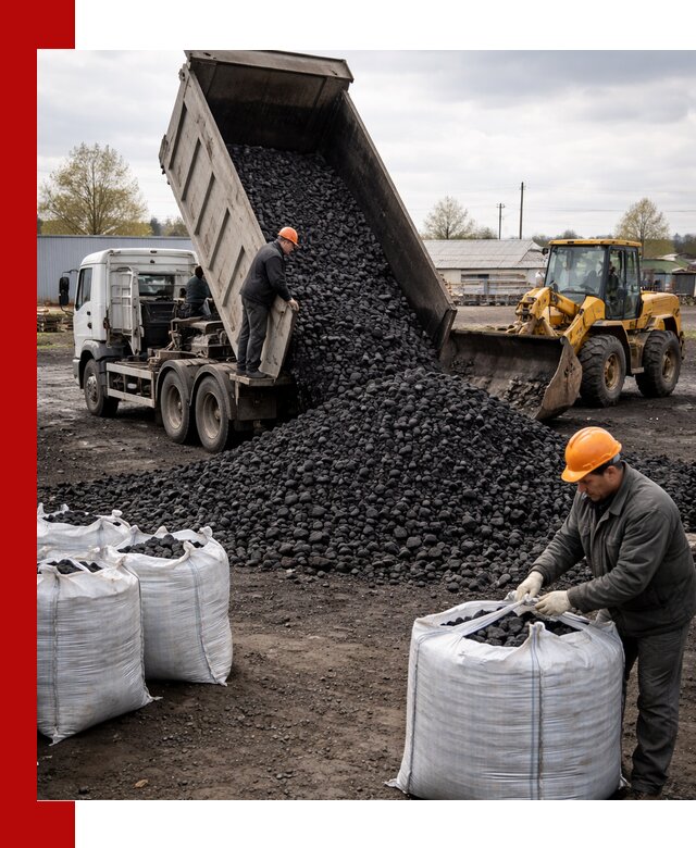 Доставка каменного угля в Сыктывкаре оптом и в розницу