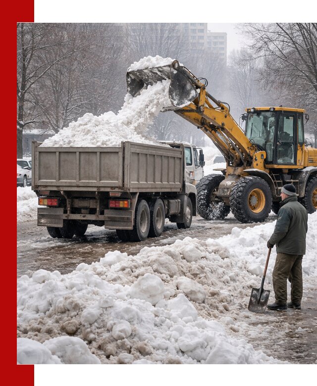 Вывоз снега грузовой техникой в Сыктывкаре оперативно и чисто
