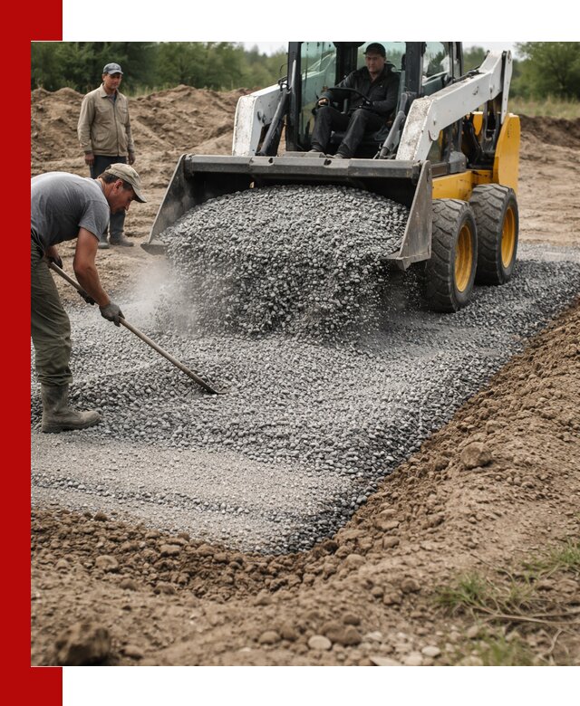 Устройство щебеночной подушки в Сыктывкаре для дорог и фундаментов